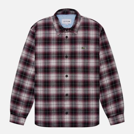 Мужская рубашка  Oversized Plaid Overshirt, цвет бордовый, размер 43 Lacoste