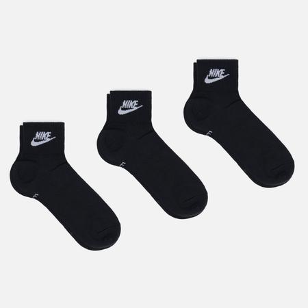 Комплект носков  3-Pack Everyday Essential Ankle, цвет чёрный, размер 34-38 EU Nike