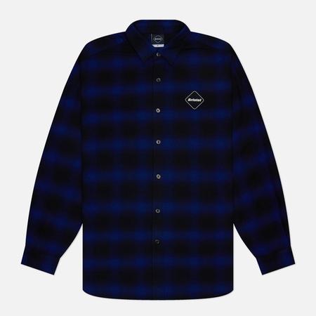 Мужская рубашка  Big Logo Baggy Flannel, цвет синий, размер M F.C. Real Bristol