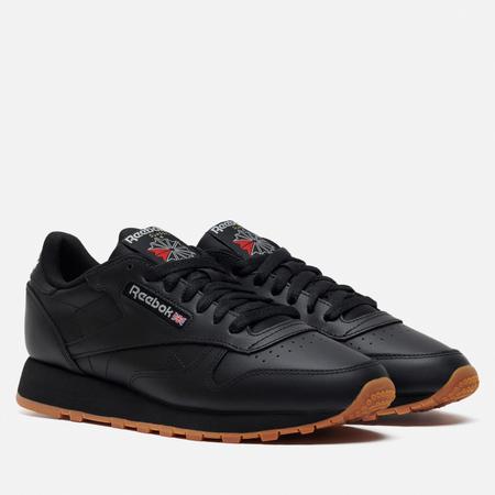 Мужские кроссовки  Classic Leather, цвет чёрный, размер 50 EU Reebok