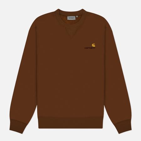 Мужская толстовка  American Script, цвет коричневый, размер XXL Carhartt WIP