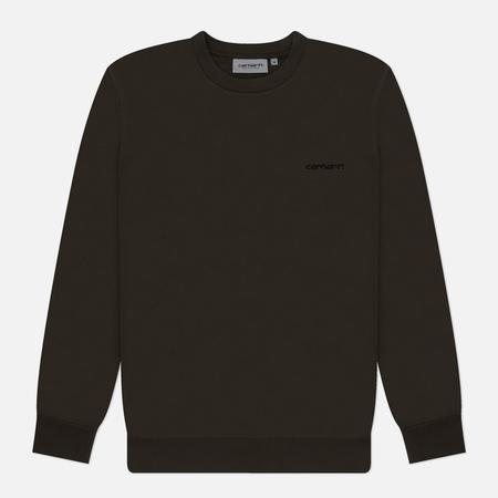 Мужская толстовка  Script Embroidery, цвет оливковый, размер S Carhartt WIP