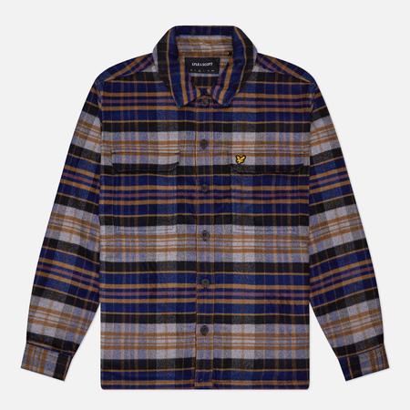 Мужская рубашка  Check Flannel Overshirt, цвет синий, размер L Lyle & Scott