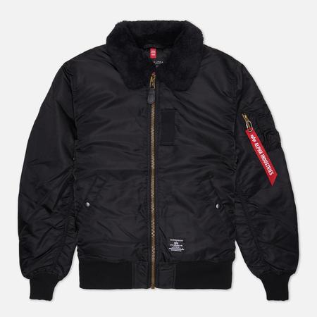 Мужская куртка бомбер  B-15 Mod Flight Faux Mouton Collar, цвет чёрный, размер XXL Alpha Industries