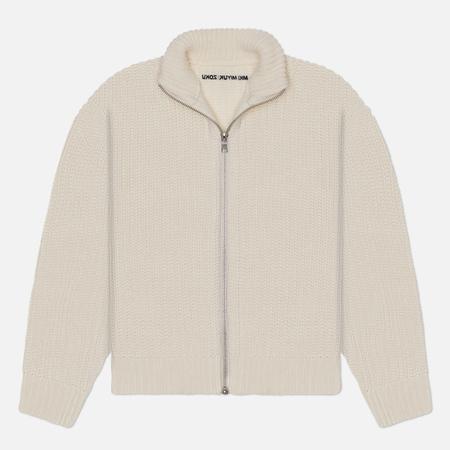 Мужской свитер  Chuky Rib Knit Track, цвет белый, размер S MKI MIYUKI ZOKU