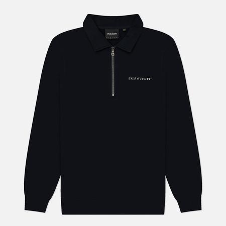 Мужская толстовка  Embroidered Collared Quarter Zip, цвет синий, размер L Lyle & Scott