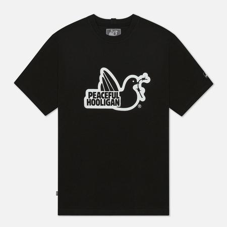 Мужская футболка  Outline Dove, цвет чёрный, размер XS Peaceful Hooligan