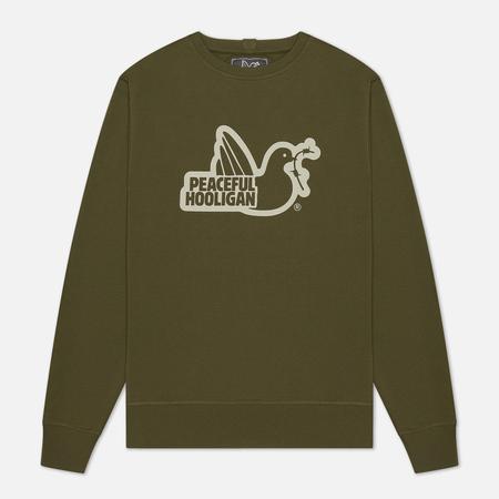 Мужская толстовка  Outline Dove, цвет оливковый, размер S Peaceful Hooligan