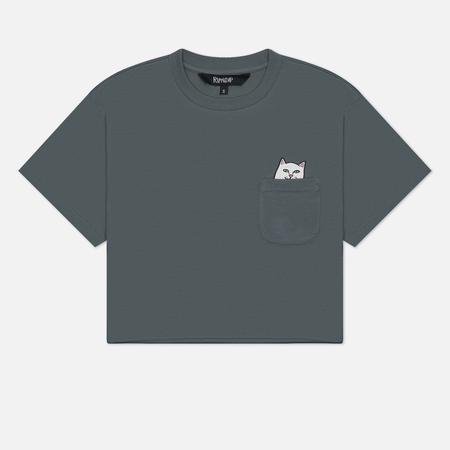 Женская футболка  Lord Nermal Cropped Baby Pocket, цвет серый, размер M RIPNDIP