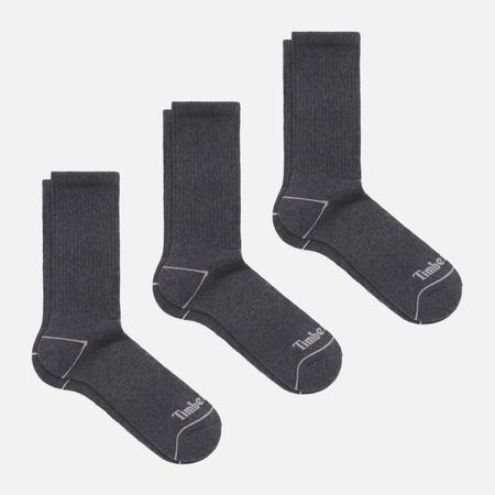 Комплект носков  3-Pack Bowden Crew, цвет серый, размер 39-43 EU Timberland