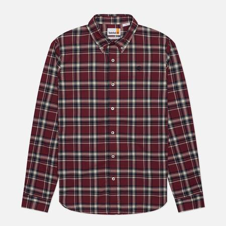Мужская рубашка  Stretch Poplin Check, цвет бордовый, размер S Timberland