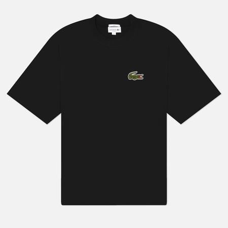 Мужская футболка  Loose Fit Heavy Cotton Badge, цвет чёрный, размер XL Lacoste