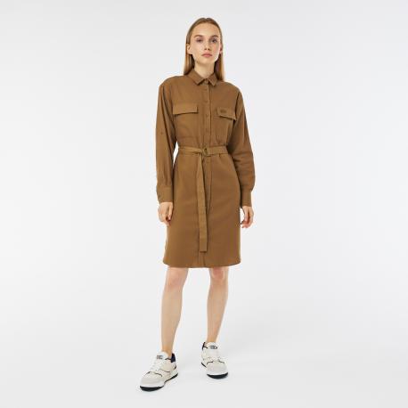 Платье  Regular Fit с длинными рукавами и поясом Lacoste