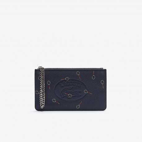Кошелёк  на молнии из зернистой кожи с принтом Croco Crew Lacoste