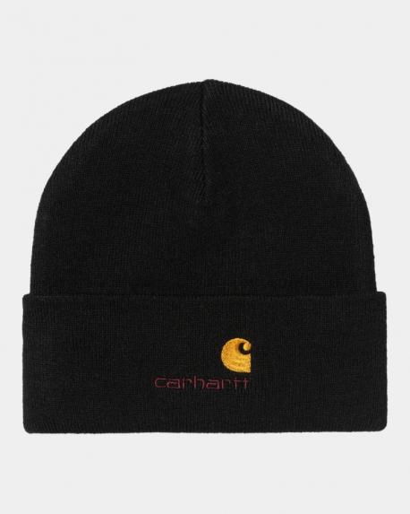 Шапка  American Script Beanie FW25 Black Carhartt WIP