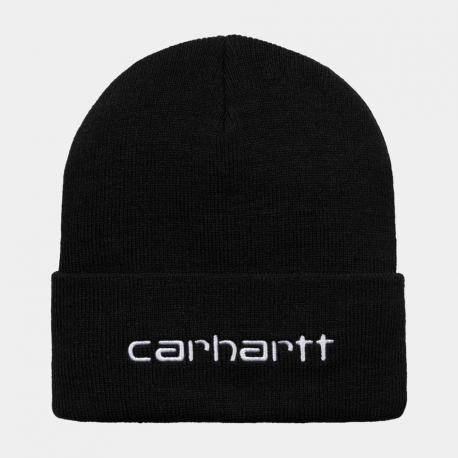 Шапка  Script Beanie Black / White Carhartt WIP