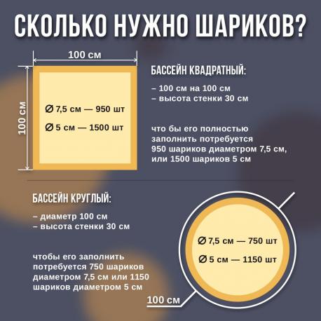Шарики для сухого бассейна с рисунком, диаметр шара 7,5 см, набор 50 штук, цвет металлик Соломон