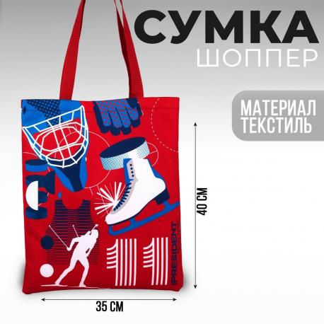 Сумка шоппер putin team, 35 х 40 х 0.5 см, красная NO BRAND