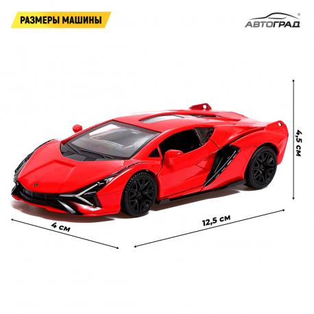 Машина металлическая lamborghini sian fkp 37, 1:32, открываются двери, инерция, цвет красный Автоград