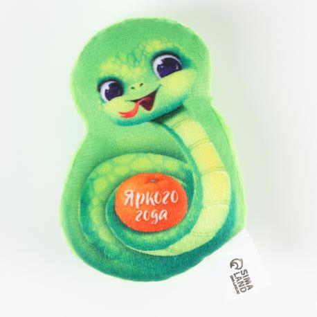 Магнит новогодний мягкий, змея Milo toys