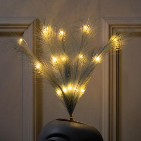 Ветка светодиодная серая, 56 см, 15 led, батарейки аах2 (не в комплекте), свчение теплое белое luazon lighting