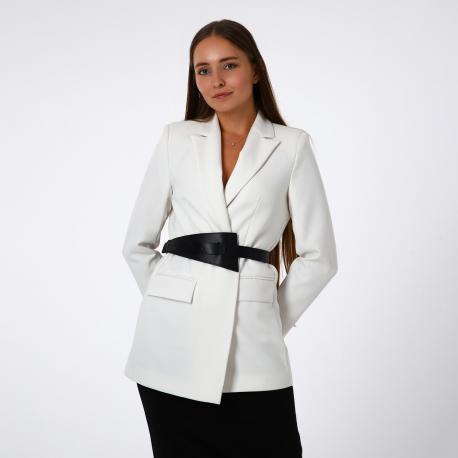Ремень женский, ширина 9,5 см, пряжка гвоздик, цвет черный NO BRAND