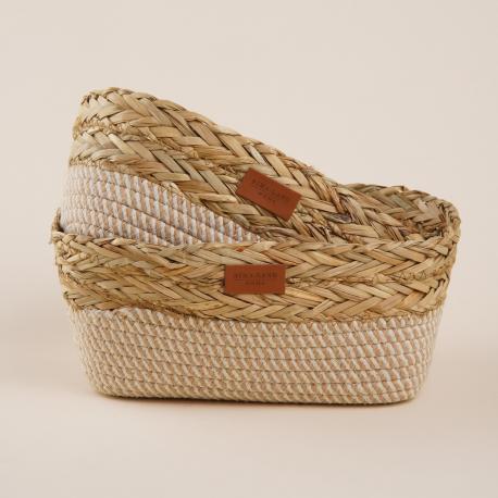 Корзины для хранения sl home, плетеные, ручной работы, 2 шт., 28×18×10 см, 30×20×12 см Sima-Land Home