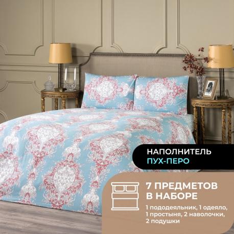 Постельное белье Равелло цвет: голубой (евро) Estia