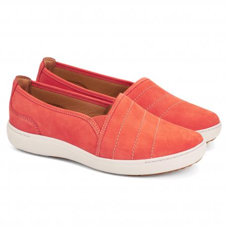 Женские слипоны , оранжевые Clarks