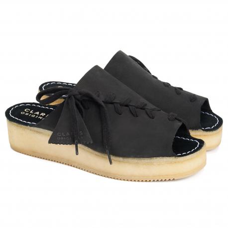 Женские сланцы (Wallacraftopen 26148637), черные Clarks
