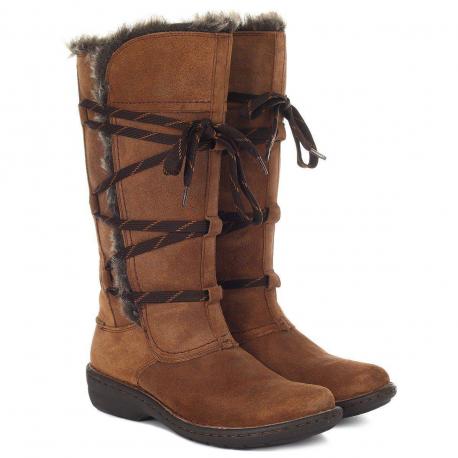 Женские сапоги , коричневые Clarks