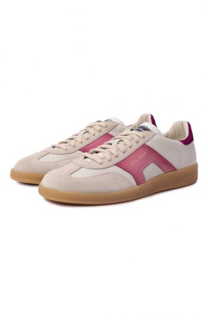 Кожаные кеды Santoni