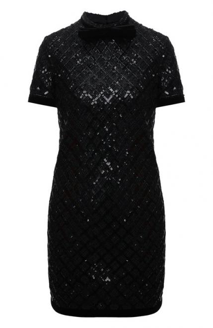 Платье с пайетками Saint Laurent