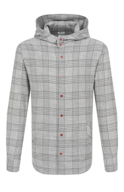 Рубашка из шерсти и шелка KITON