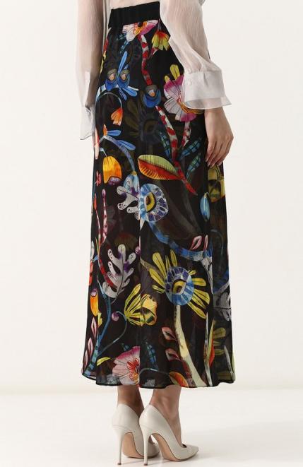 Шелковая юбка-макси с цветочным принтом Giorgio Armani