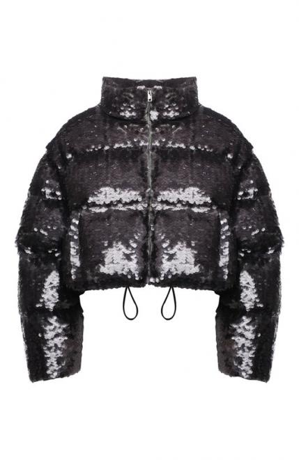 Пуховик с отделкой пайетками Prada