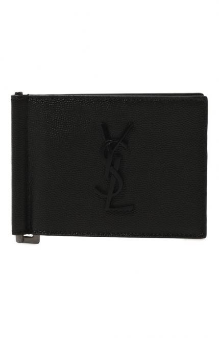 Кожаный зажим для купюр Saint Laurent