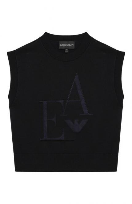 Жилет из хлопка и вискозы Emporio Armani