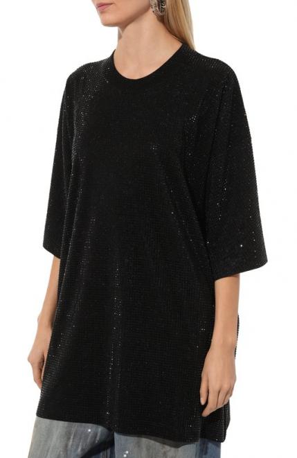 Футболка с отделкой стразами Vetements
