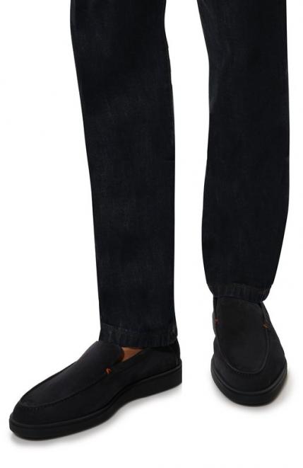Замшевые лоферы Detroit Santoni