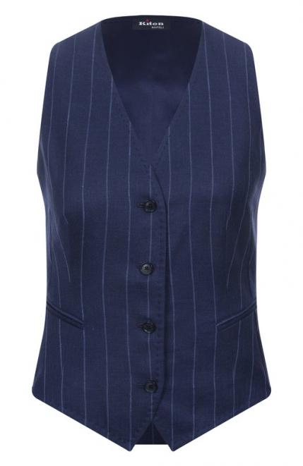Жилет изо льна и шерсти KITON