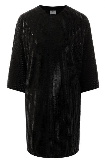 Футболка с отделкой стразами Vetements