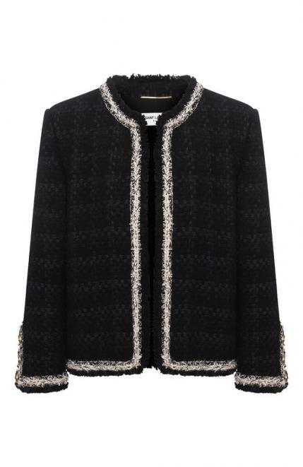 Жакет из шерсти и шелка Saint Laurent