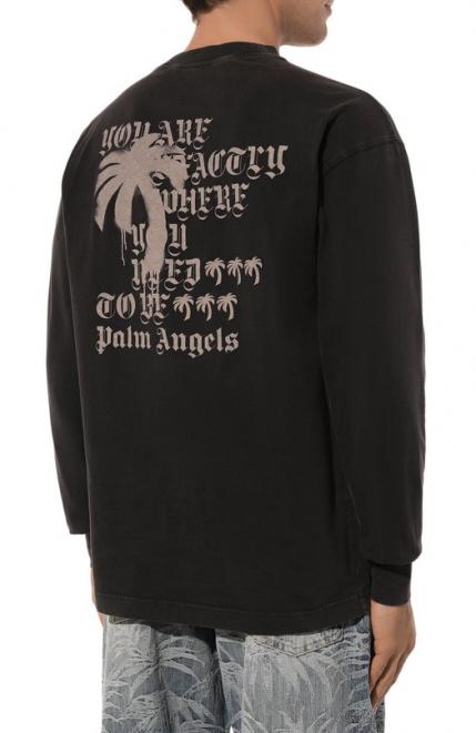 Хлопковый лонгслив Palm Angels