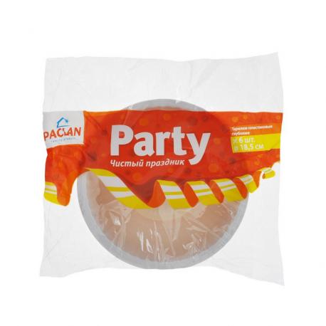 Набор тарелок  Party Чистый праздник 18,5 см 6 шт PACLAN