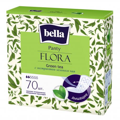 Прокладки ежедневные  Panty Flora Green tea Зеленый чай 70 шт BELLA