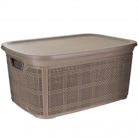 Корзина  с крышкой Jute 2,5л 21х14,5х10,2 см коричневая Akay