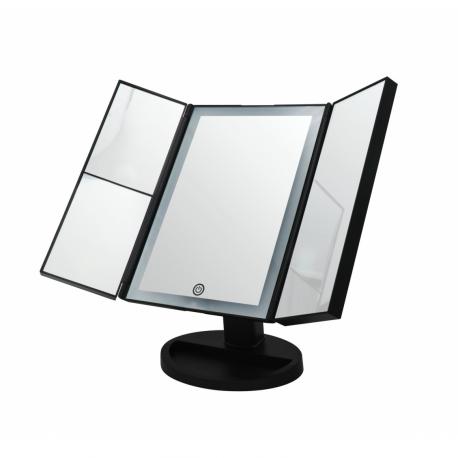 Зеркало косметическое  Vivian M 1x/2x/5x увеличение, с подсветкой, сенсор USB, черный Ridder