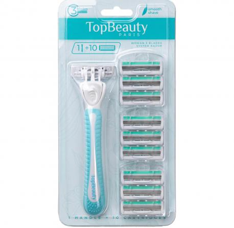 Бритва женская  Slim 1 станок + 10 кассет Topbeauty Paris