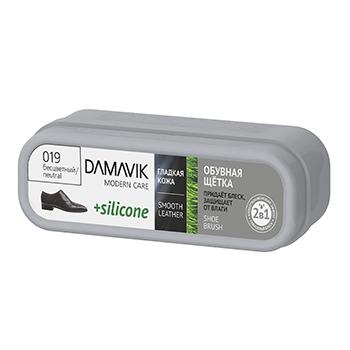 Щетка для обуви  Silicone с силиконом для ухода за изделиями из гладкой кожи, цвет черный DAMAVIK